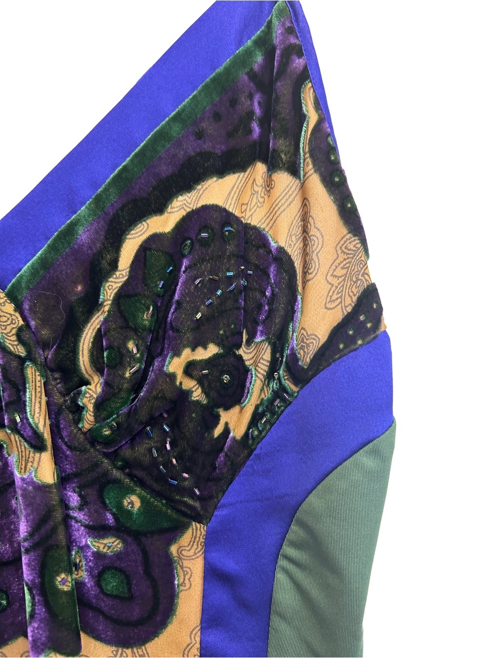 Vintage Hale Bob Silk Burnout Velvet Beaded Cami - Like New - Picture 2 of 5